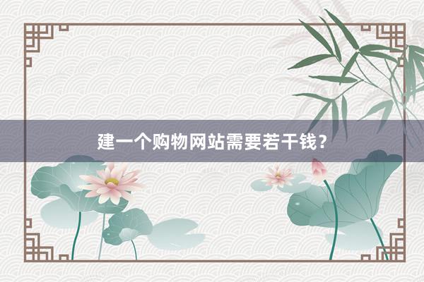 建一个购物网站需要若干钱？